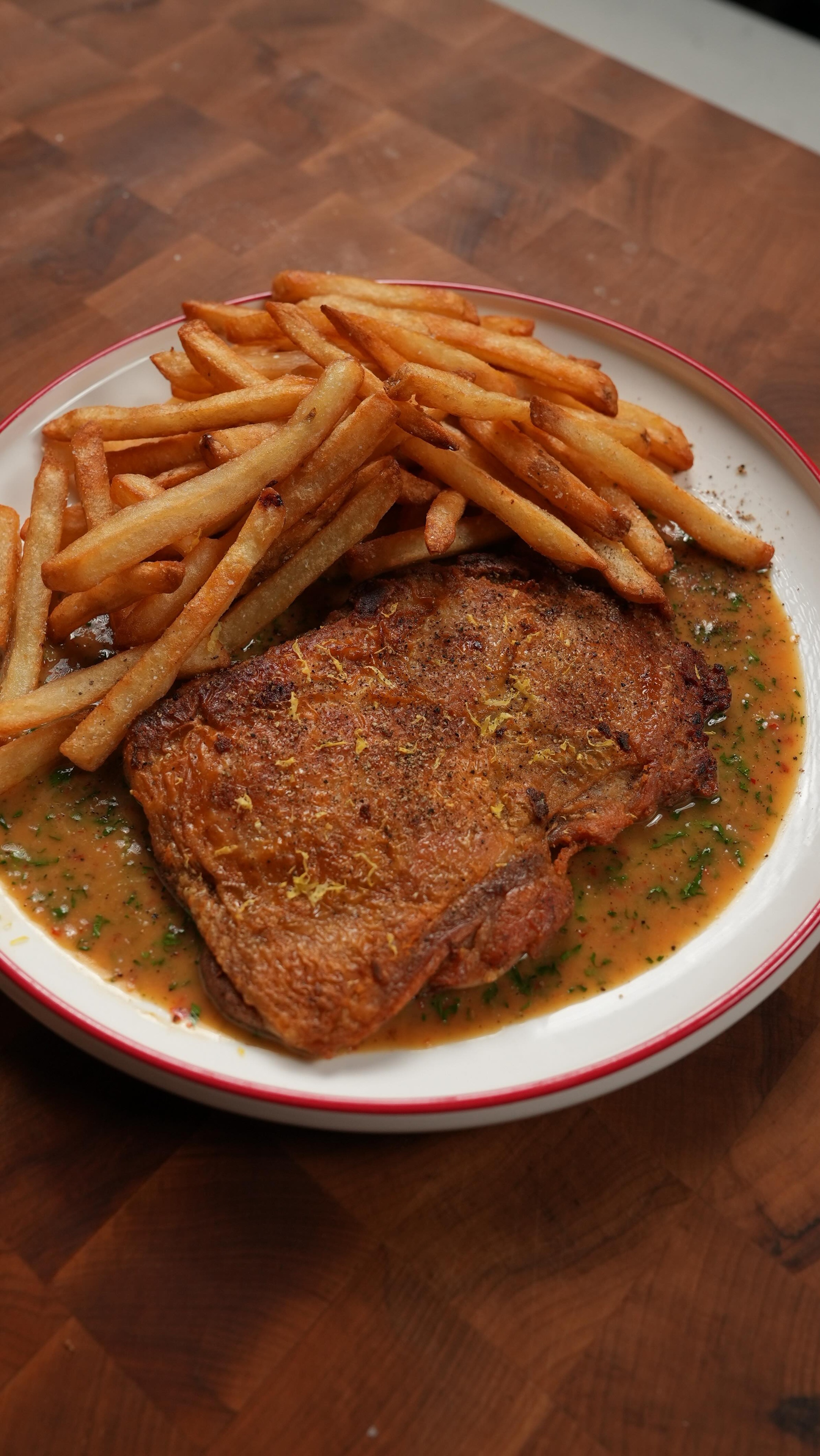 Brick Chicken with Lemon-Herb Pan Sauce