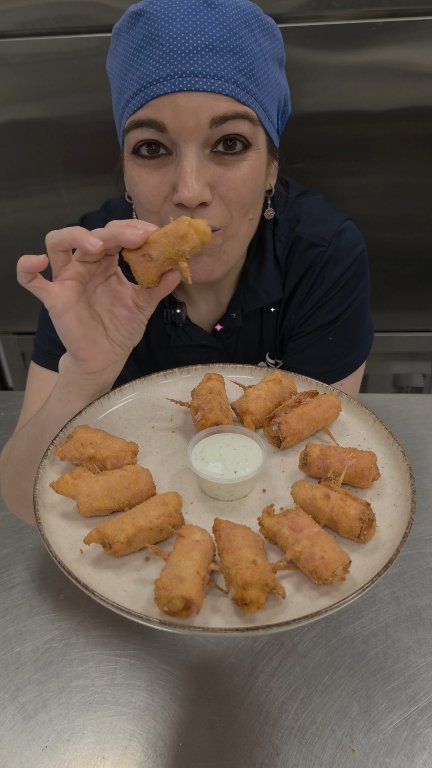 Crujiente Langostinos con Jamón y Queso