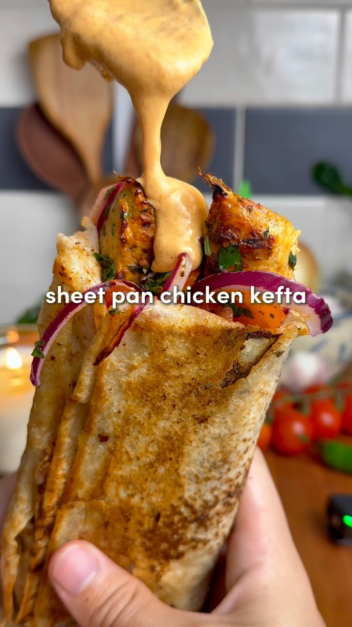 Sheet Pan Chicken Kefta Wraps