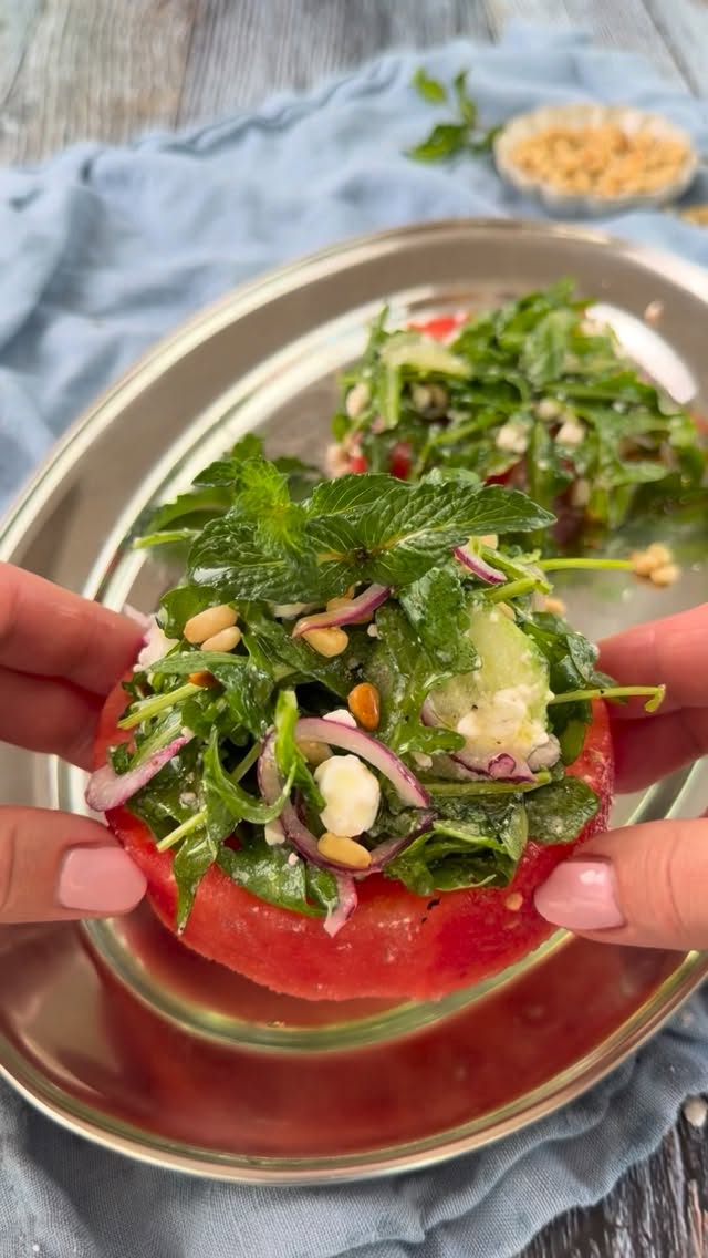 Watermelon Arugula Feta Salad