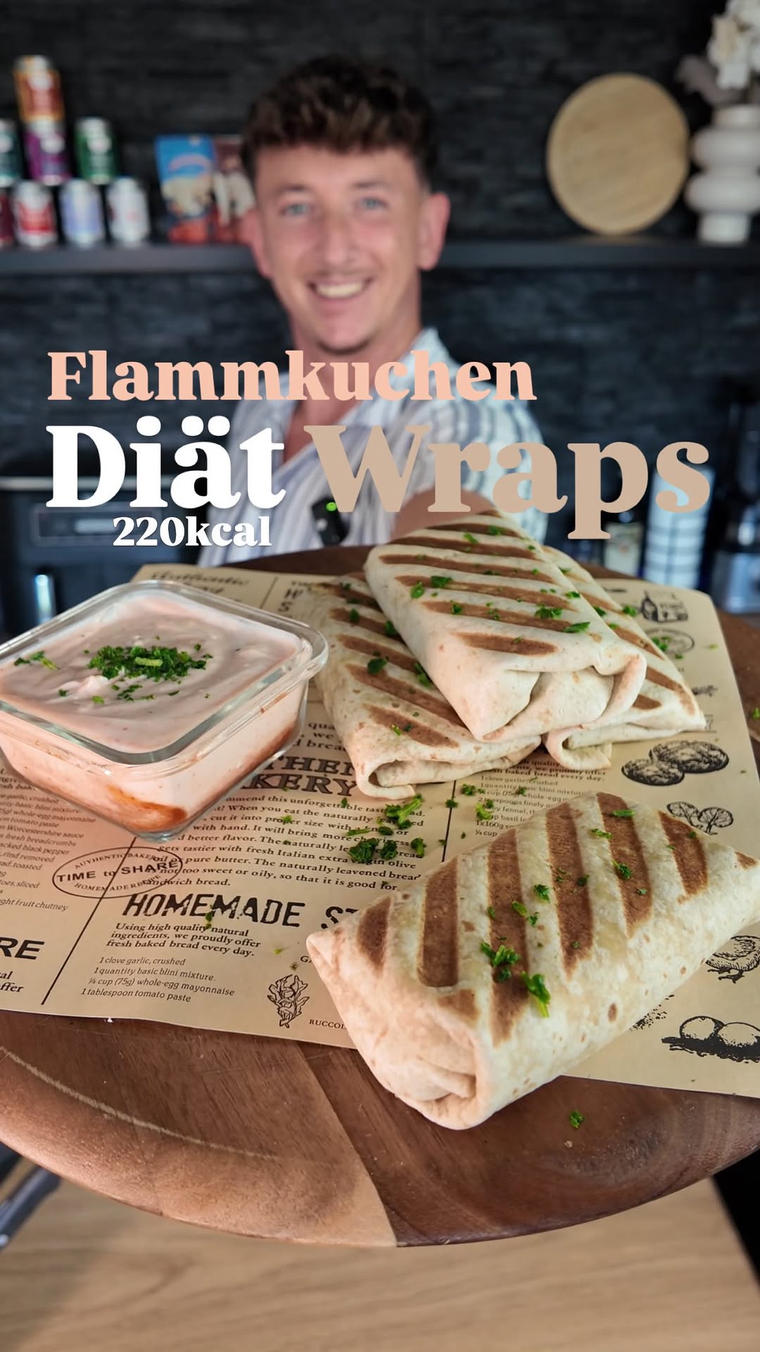 High Protein Flammkuchen Wraps