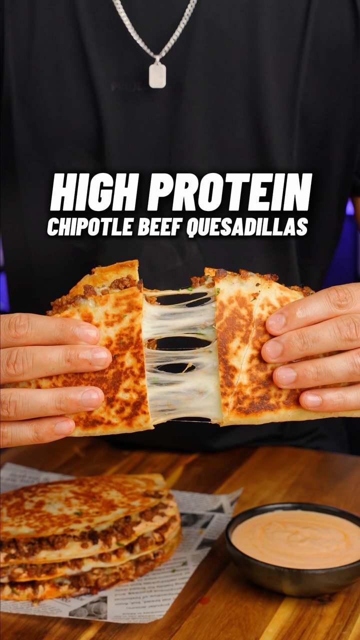 High Protein Chipotle Beef Quesadillas