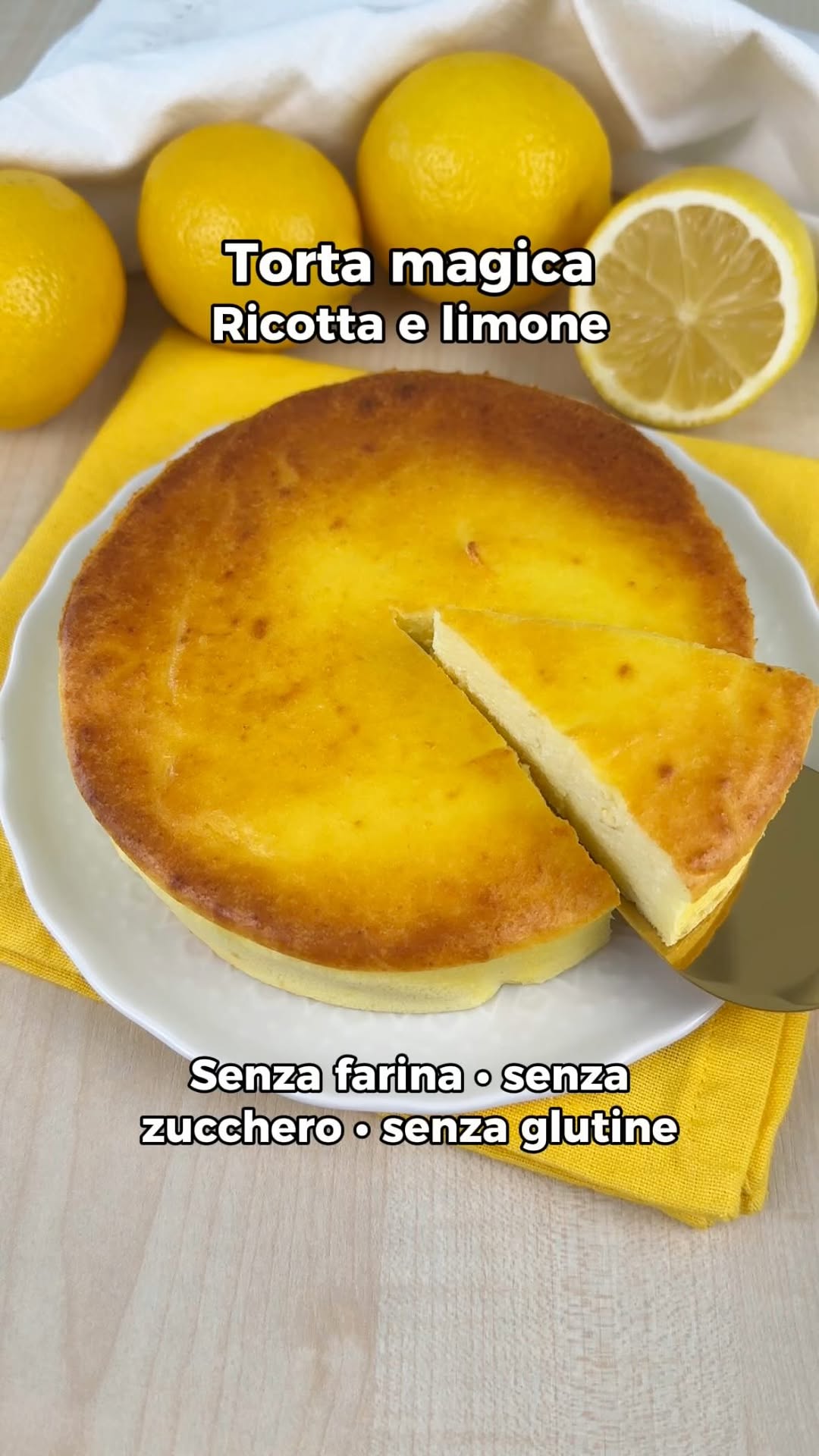 Torta magica ricotta e limone