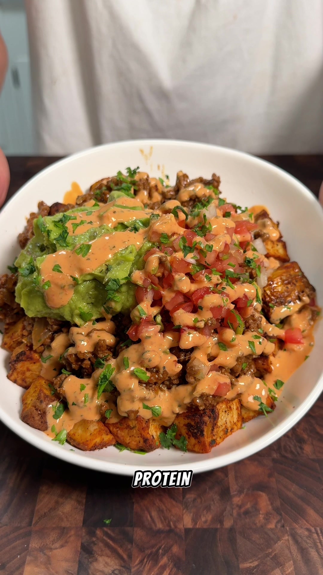 High Protein Taco Bowl with Chipotle Roasted Red Pepper Sauce