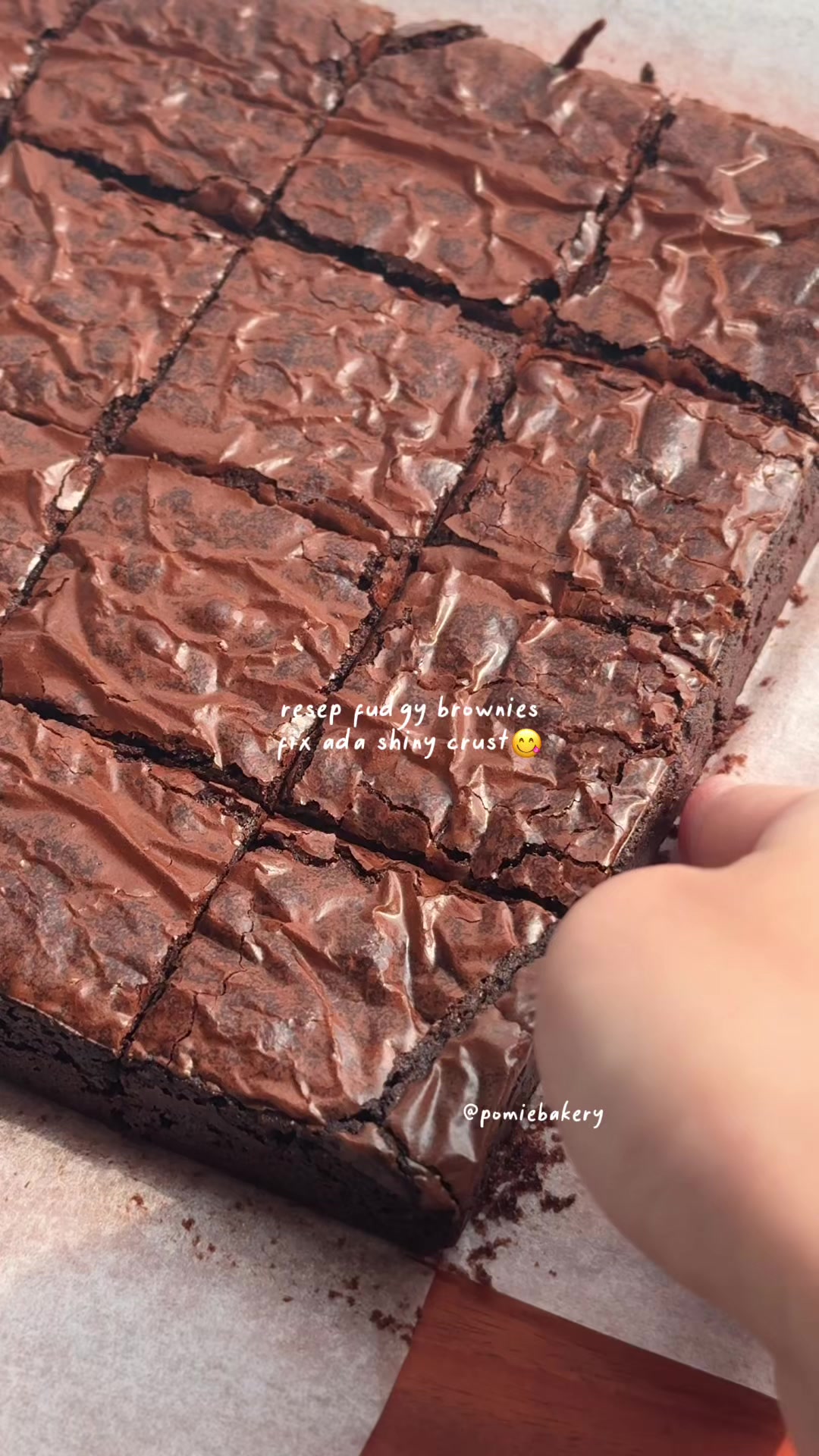Fudgy Brownies with Shiny Crust