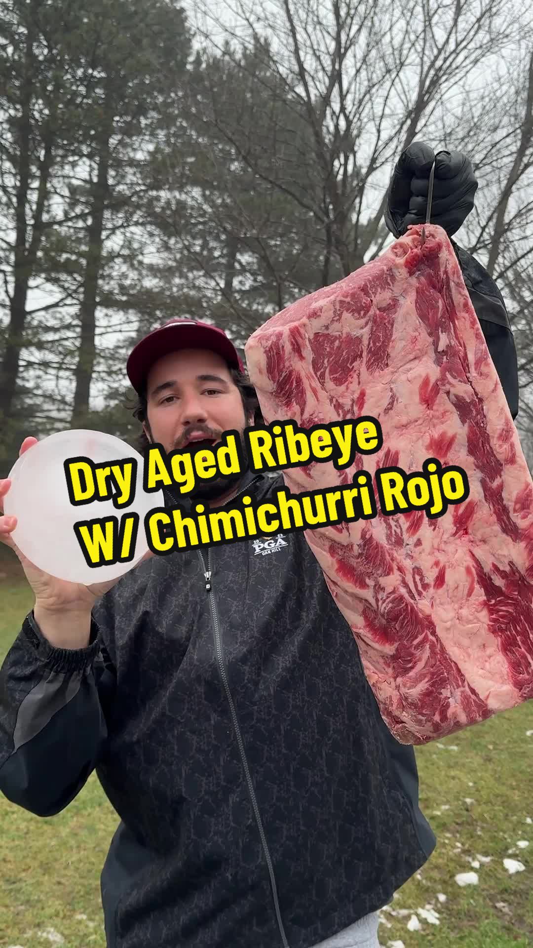 Dry Aged Ribeyes with Chimichurri Rojo