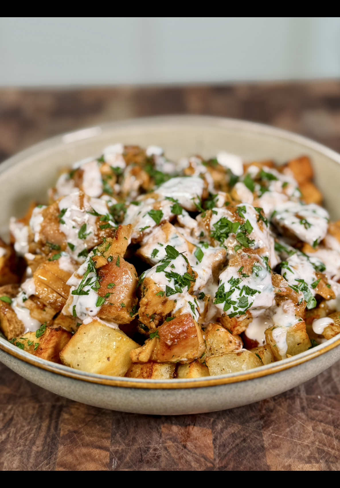 Garlic Parmesan Chicken & Crispy Potato Bowl