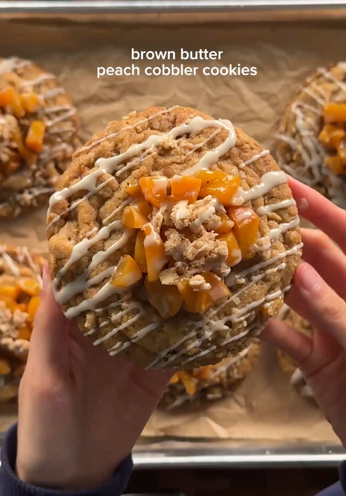 Brown Butter Peach Cobbler Cookies