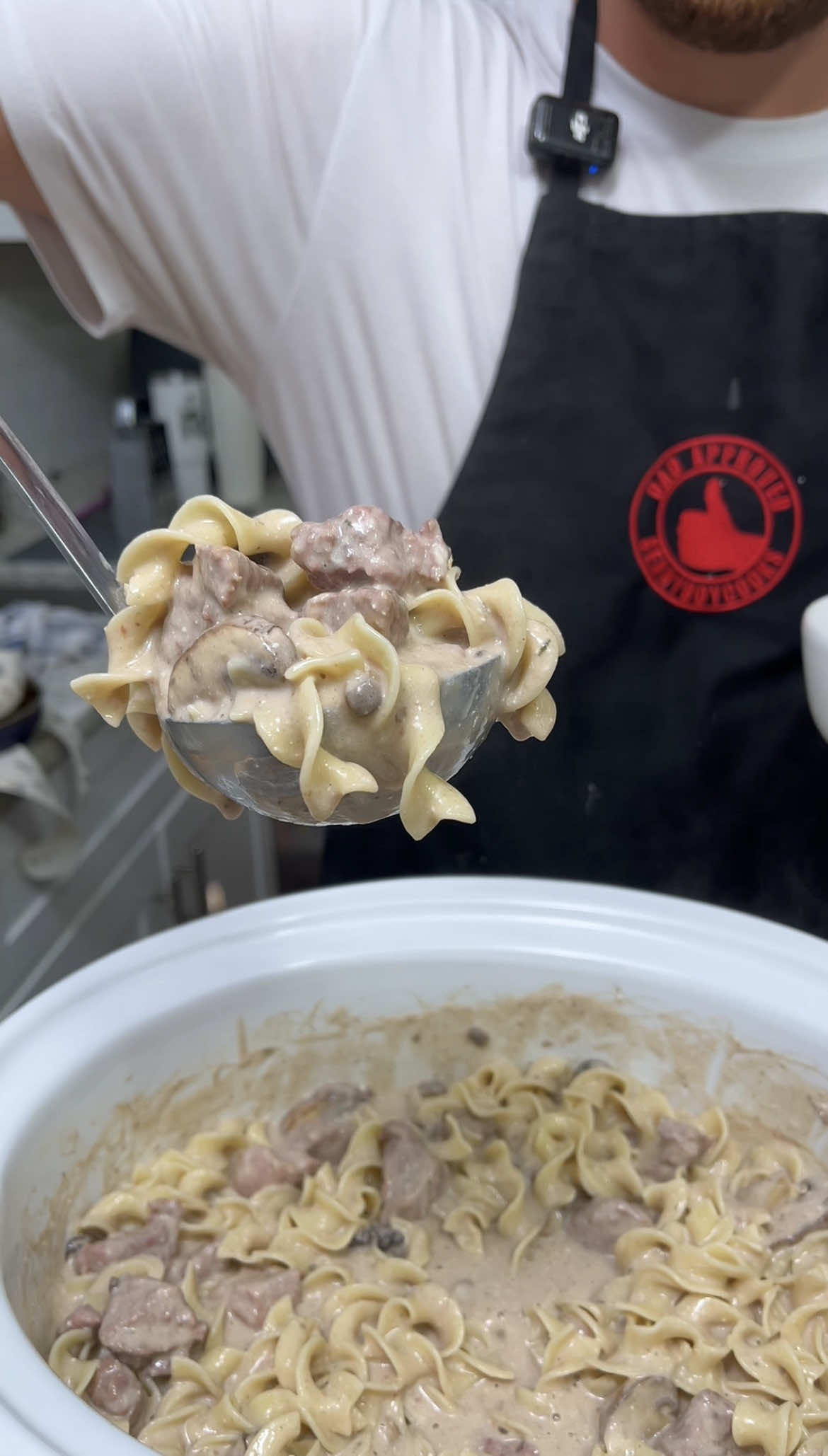 Creamy Garlic Beef & Mushroom Noodles