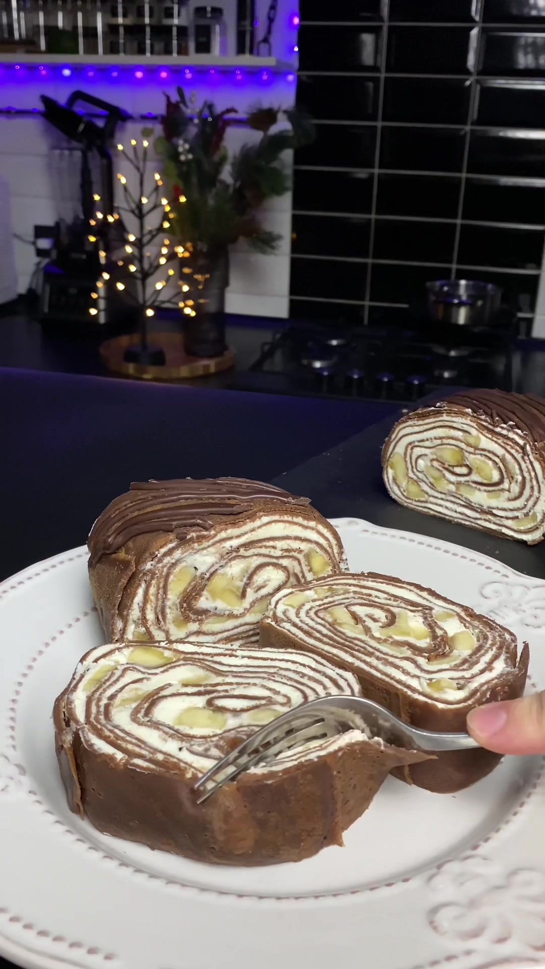 Млинці з кремом та бананом