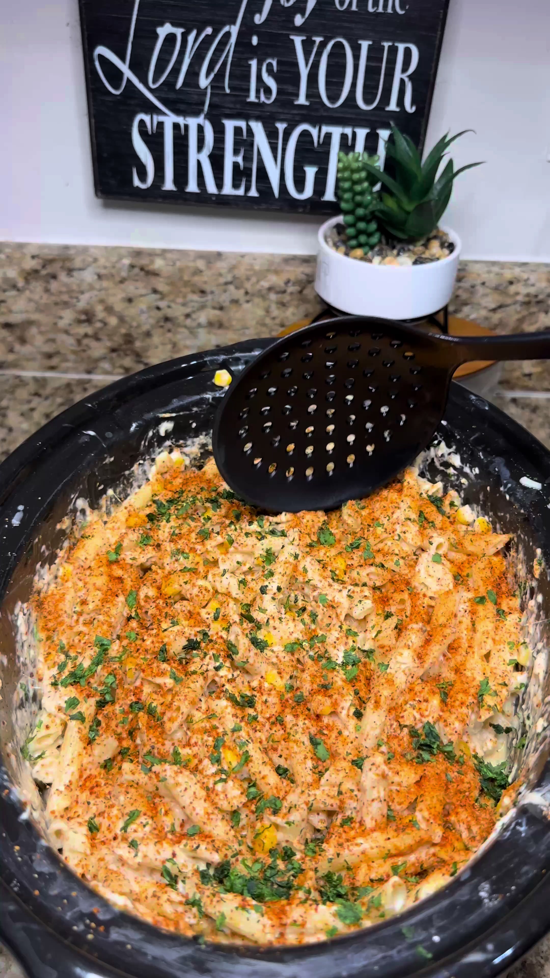 Crockpot Street Corn Chicken Pasta