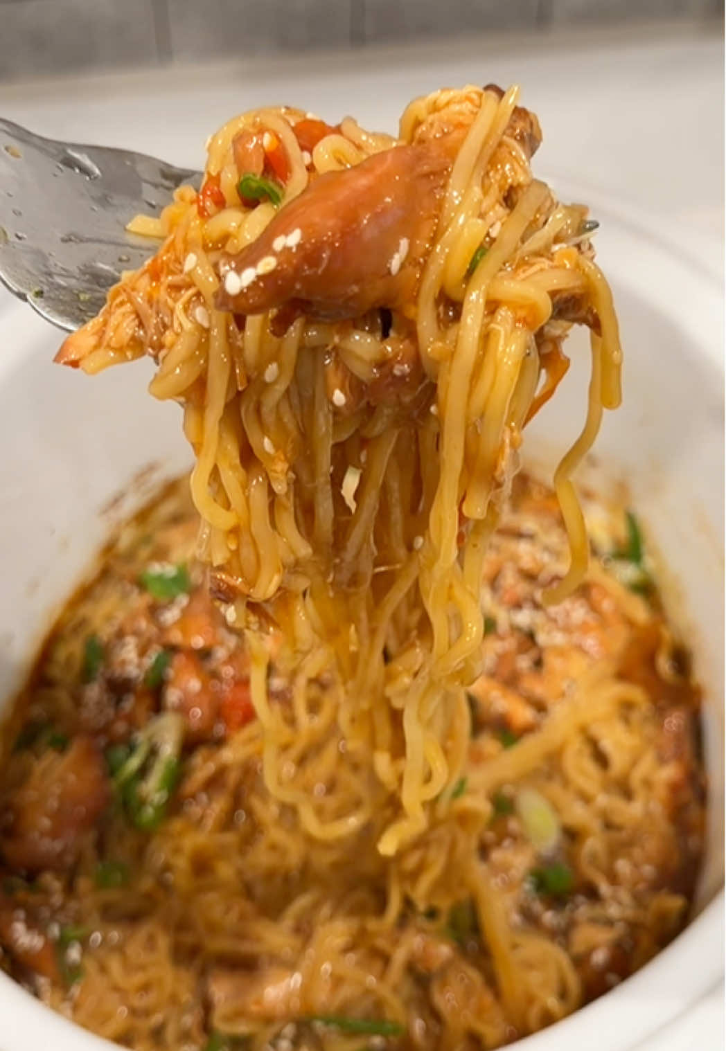 Crockpot Honey Garlic Chicken and Noodles
